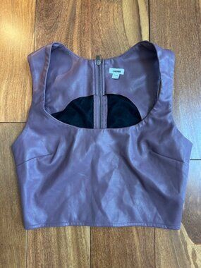 Garage crop top faux leather